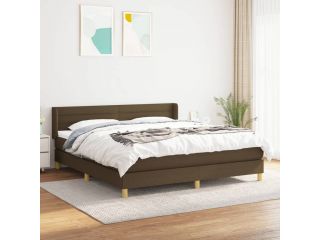 vidaXL Box spring postel s matrací tmavě hnědá 180x200 cm textil