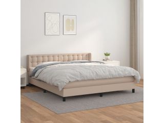 vidaXL Box spring postel s matrací cappuccino 160x200 cm umělá kůže