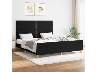 vidaXL Rám postele s čelem černý 160x200 cm textil