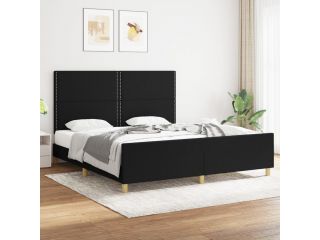 vidaXL Rám postele s čelem černý 180x200 cm textil