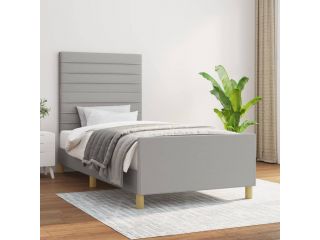 vidaXL Rám postele s čelem světle šedý 80 x 200 cm textil