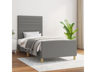vidaXL Rám postele s čelem tmavě šedý 80 x 200 cm textil