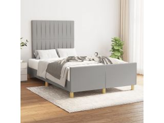 vidaXL Rám postele s čelem světle šedý 120 x 200 cm textil