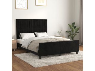 vidaXL Rám postele s čelem černý 140x200 cm samet