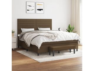 vidaXL Box spring postel s matrací tmavě hnědá 180x200 cm textil
