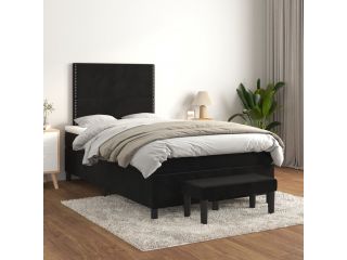 vidaXL Box spring postel s matrací černá 120 x 200 cm samet