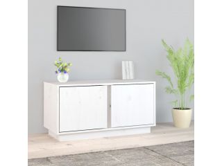 TV skříňka bílá 80x35x40,5 cm masivní borové dřevo
