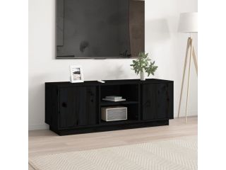 TV skříňka černá 110x35x40,5 cm masivní borové dřevo