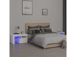 vidaXL Noční stolky 2 ks s LED osvětlením lesklé bílé 70x36,5x40 cm
