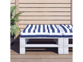 vidaXL Poduška na palety modré a bílé pruhy 80 x 80 x 12 cm textil