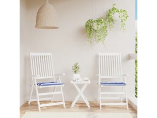 vidaXL Podušky na židli 2 ks modré a bílé pruhy 40 x 40 x 3 cm textil