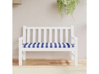 vidaXL Poduška na zahradní lavici modré a bílé pruhy 120x50x7cm textil