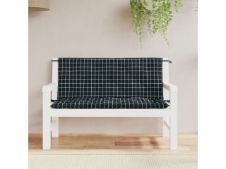 vidaXL Podušky na lavici 2 ks černé kárované 120 x 50 x 7 cm textil