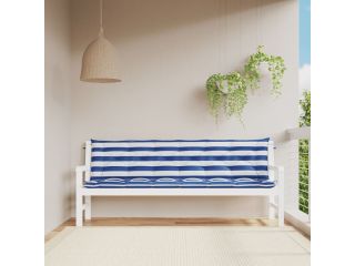 vidaXL Podušky na lavici 2 ks modré a bílé pruhy 200x50x7 cm textil