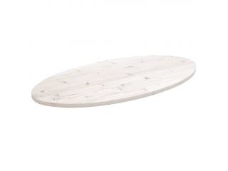 vidaXL Stolní deska bílá 90 x 45 x 2,5 cm masivní borové dřevo oválná