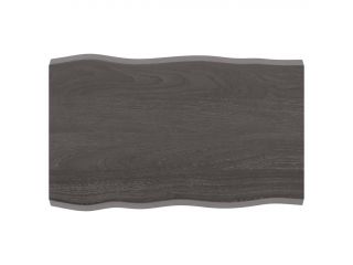 vidaXL Stolní deska tmavě šedá 80 x 50 x 4 cm ošetřený dub živá hrana