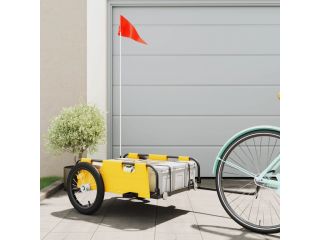 vidaXL Přívěsný vozík na kolo žlutý oxfordská tkanina a železo