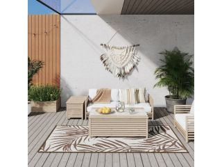 vidaXL Venkovní koberec hnědý a bílý 100 x 200 cm oboustranný design
